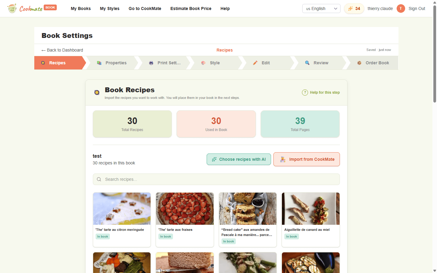 Your recipes from CookMate